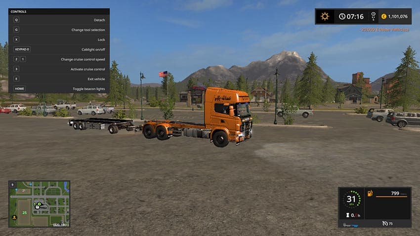 Scania hook lift with rail trailer [SP]