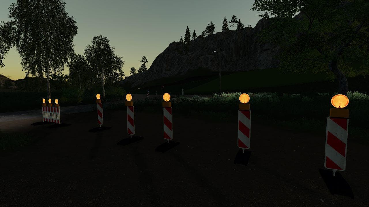 Strassen Sperre (Nachts Beleuchtet) 3
