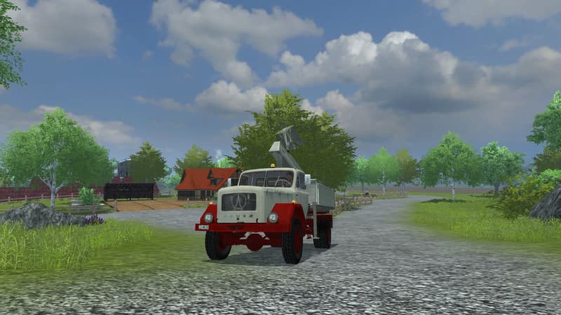 Magirus truck mounted crane with bucket [MP]