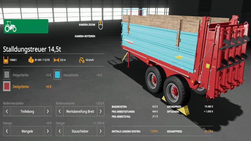 Manure spreader set 14t 2
