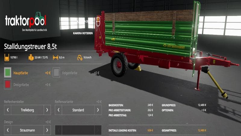 Manure spreader set 8.5t 3