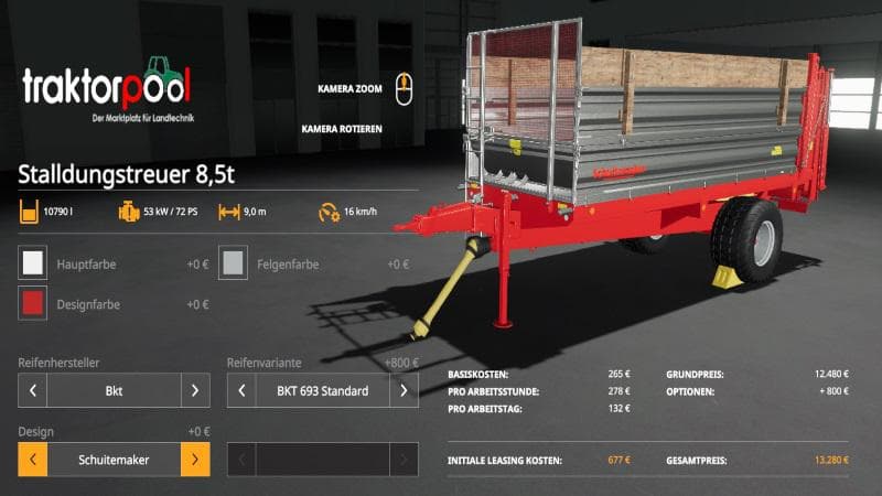 Manure spreader set 8.5t