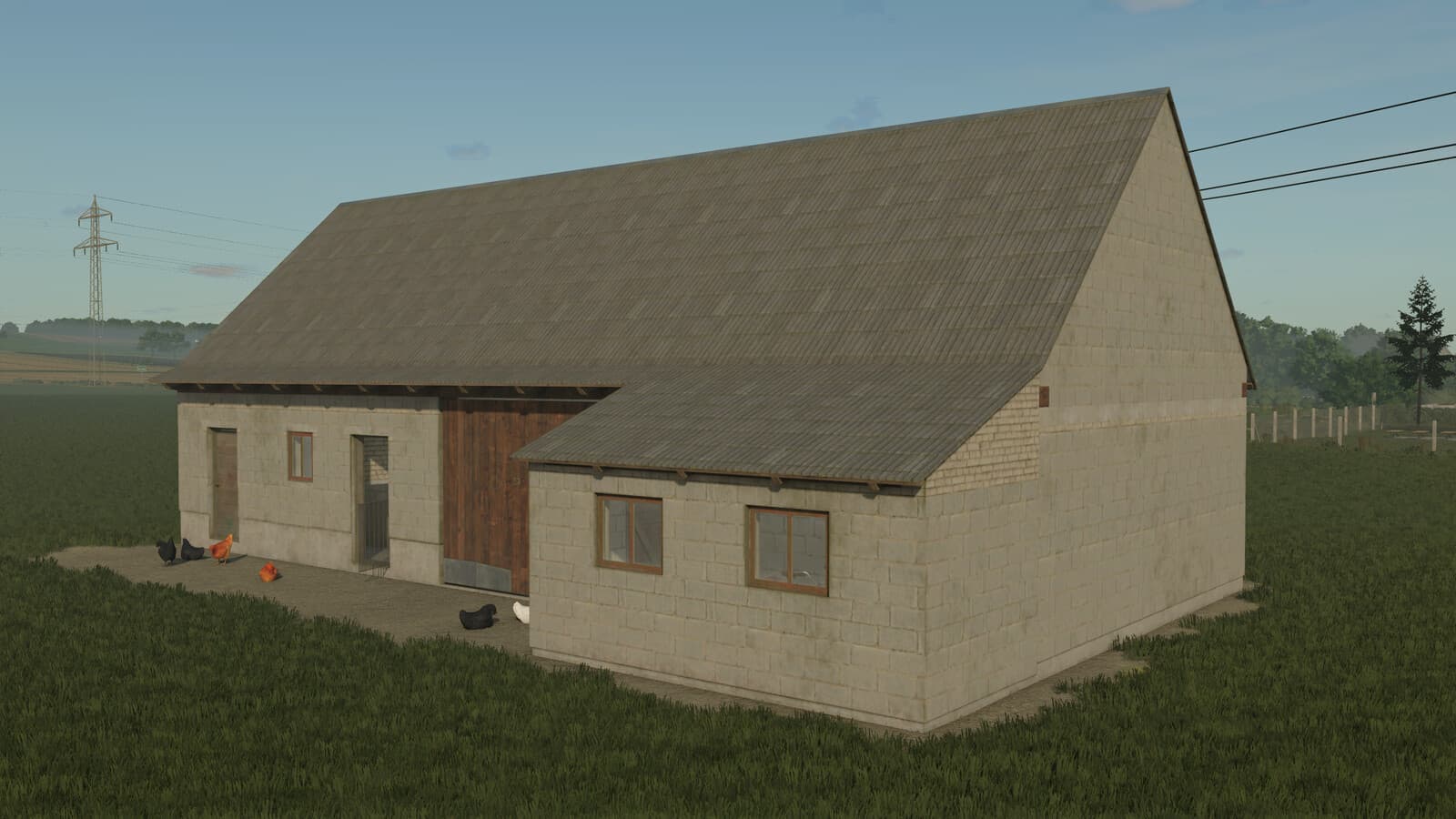 Barn With Chicken Coop 5