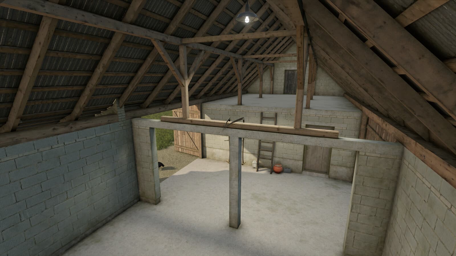 Barn With Chicken Coop 4