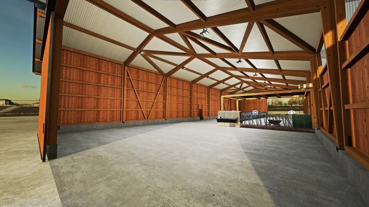 CATTLE BARN AND MANURE HEAP