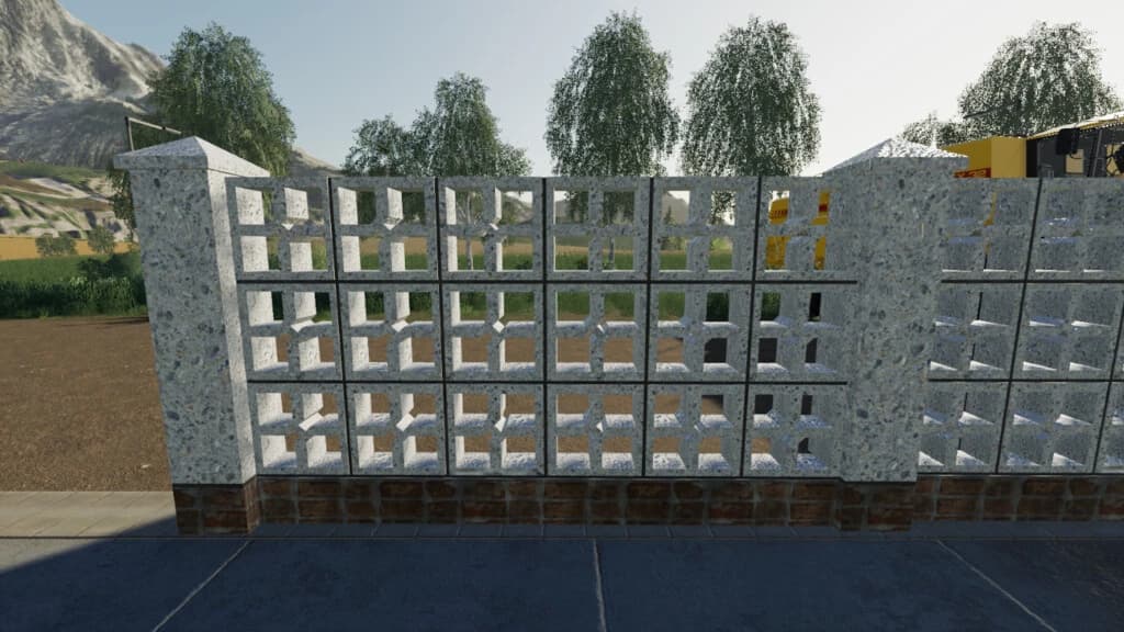 CONCRETE BRICK FENCE PACK 3