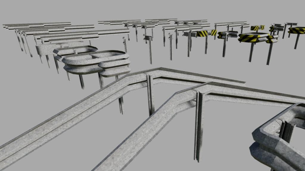CRASH BARRIERS A PROFIL SET (PREFAB)