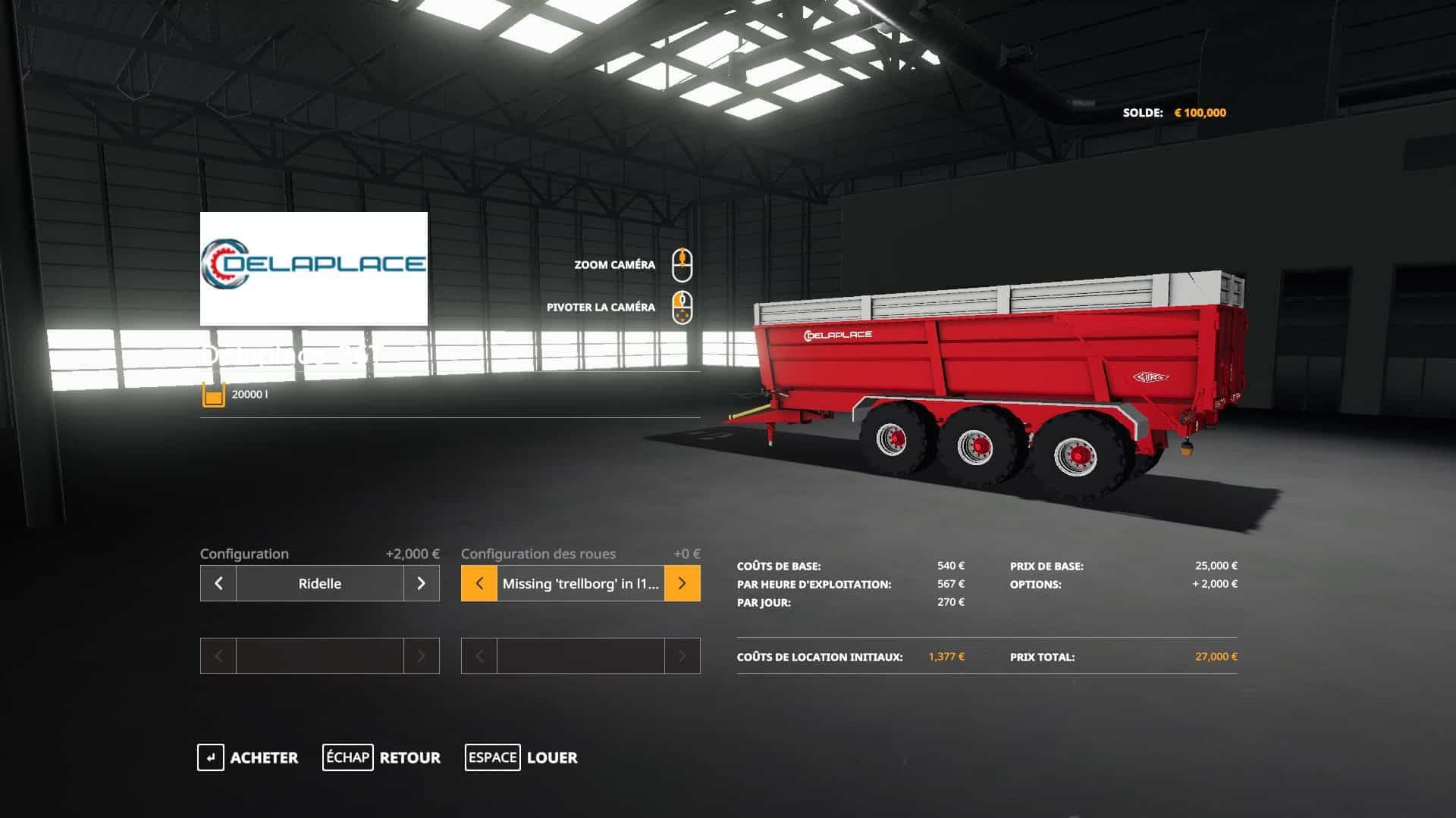 DELAPLACE BENNE PACK 2