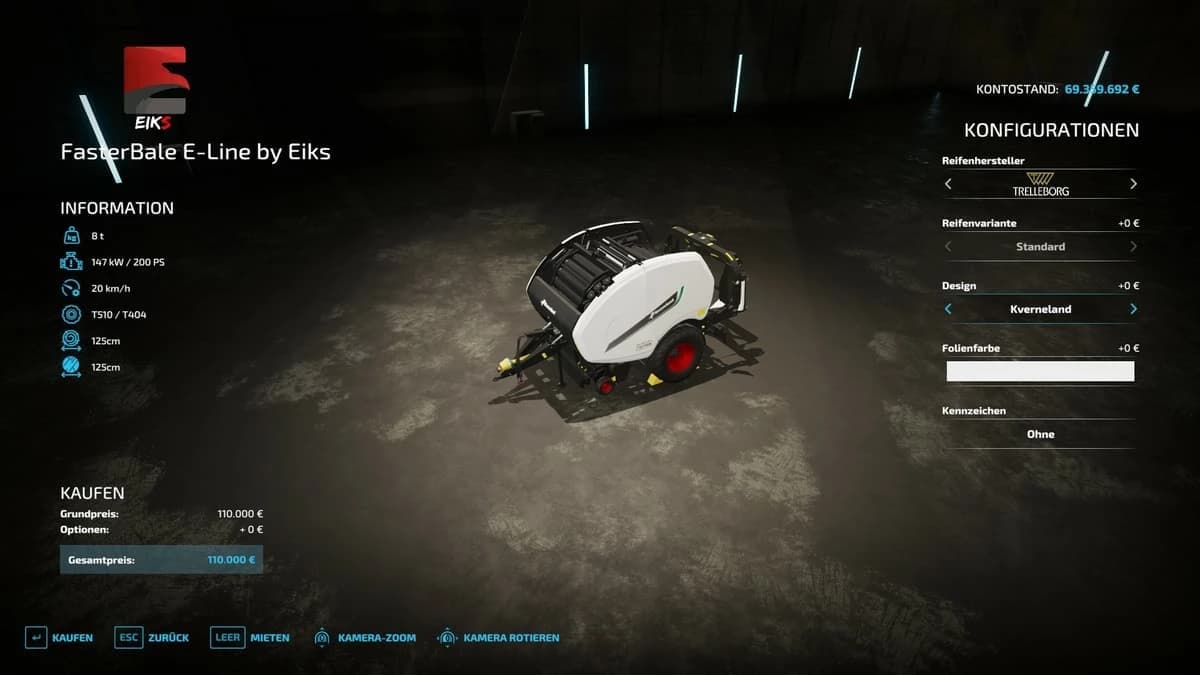 FASTER BALE E-LINE BY EIKS