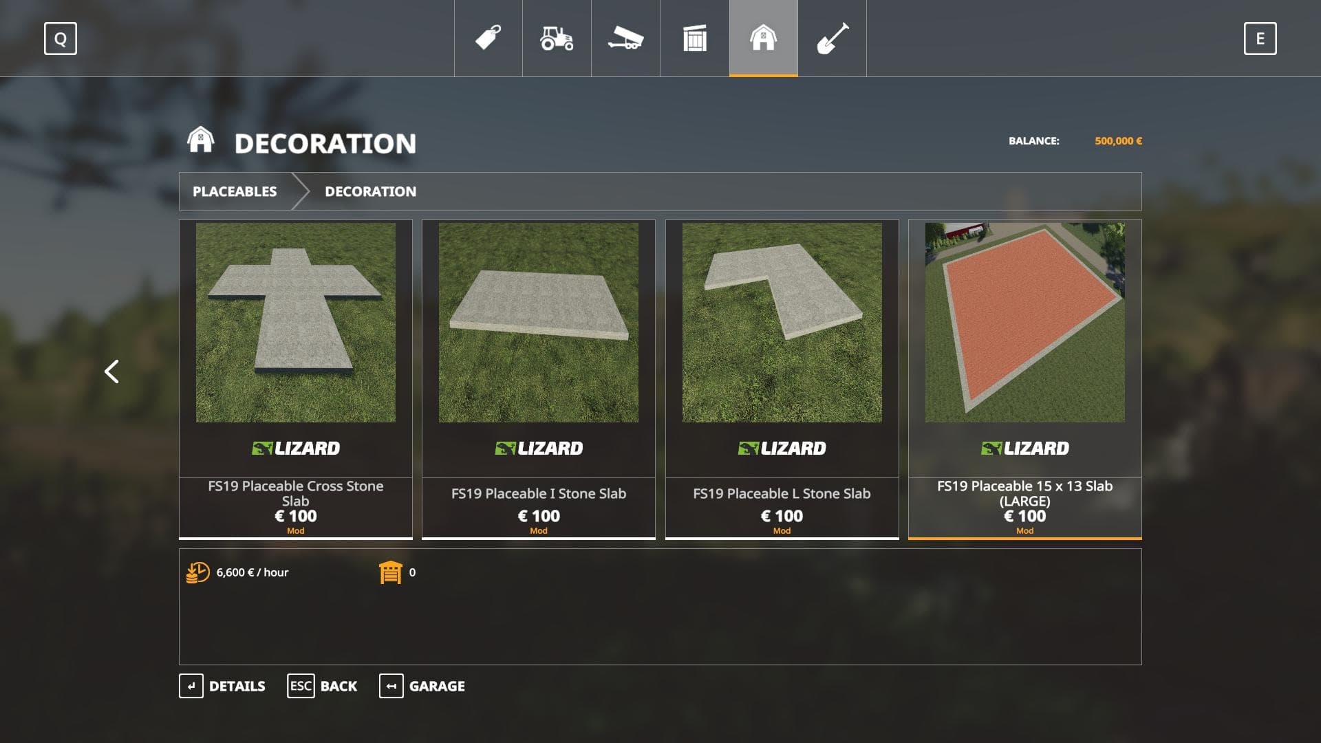 FS19 Grey Placeable Slabs