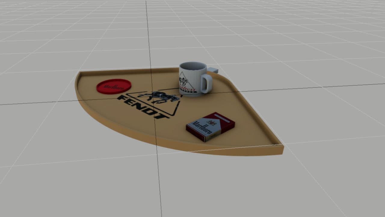 Fendt table with decoration (Prefab) 4