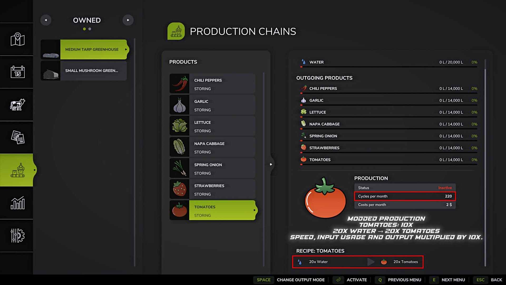 Greenhouse production control 2