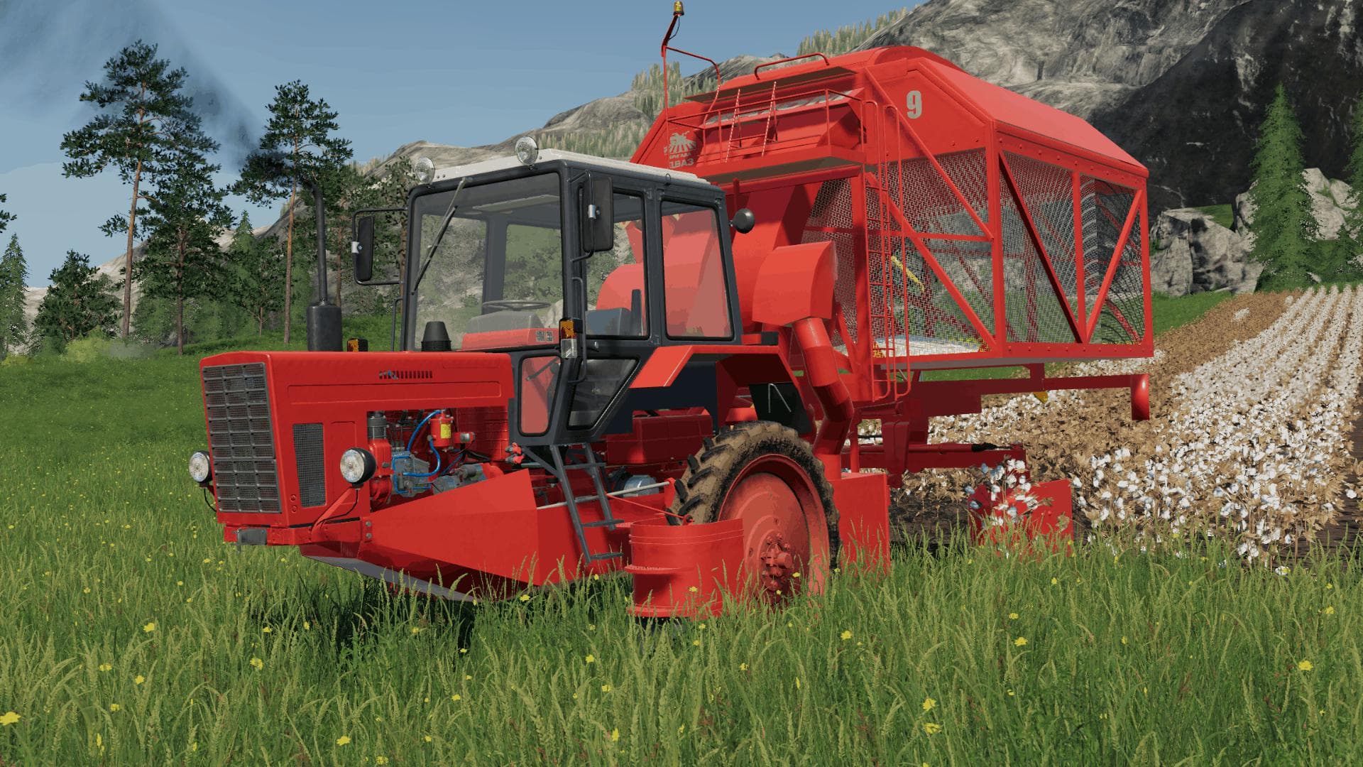 Harsvester MTZ80 for cotton 3