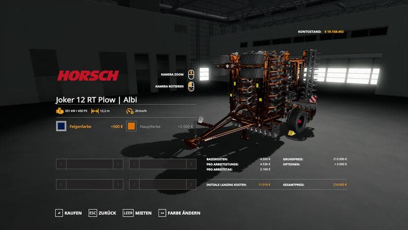 Horsch Joker 12 RT Plow FS19