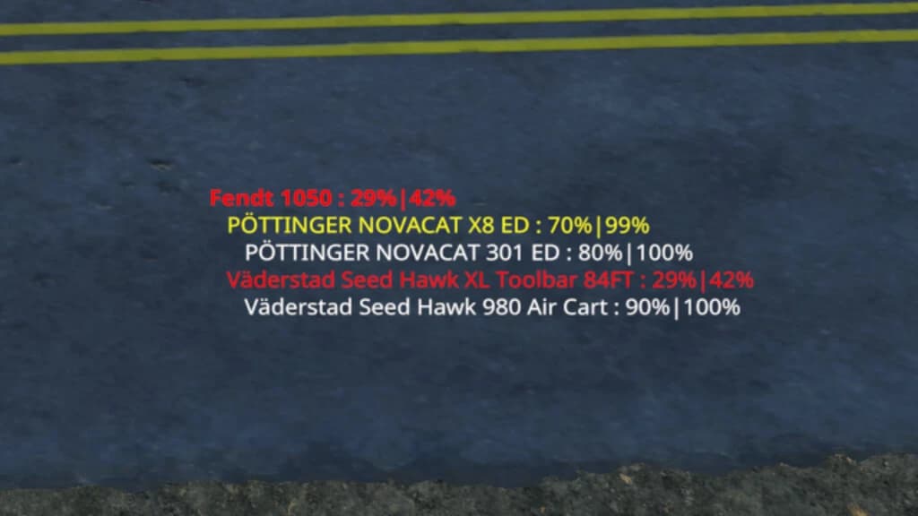 IMPLEMENT WEAR INFO HUD 2
