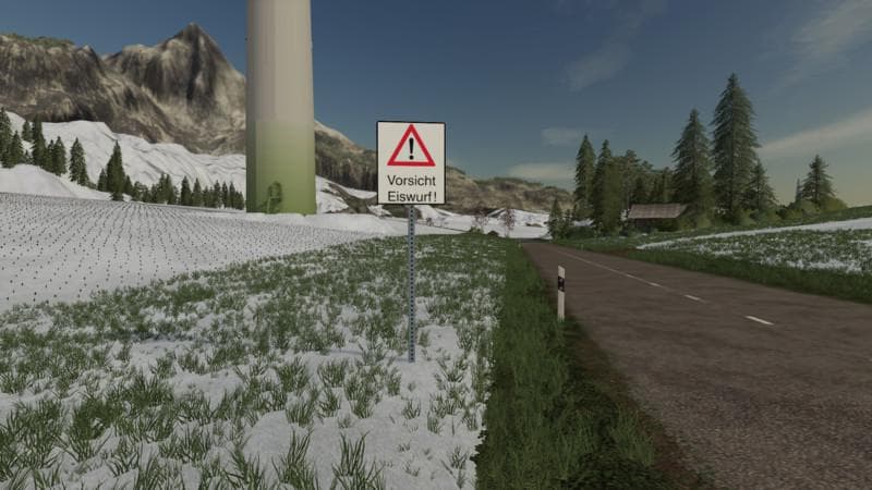 Ice throw warning sign 3