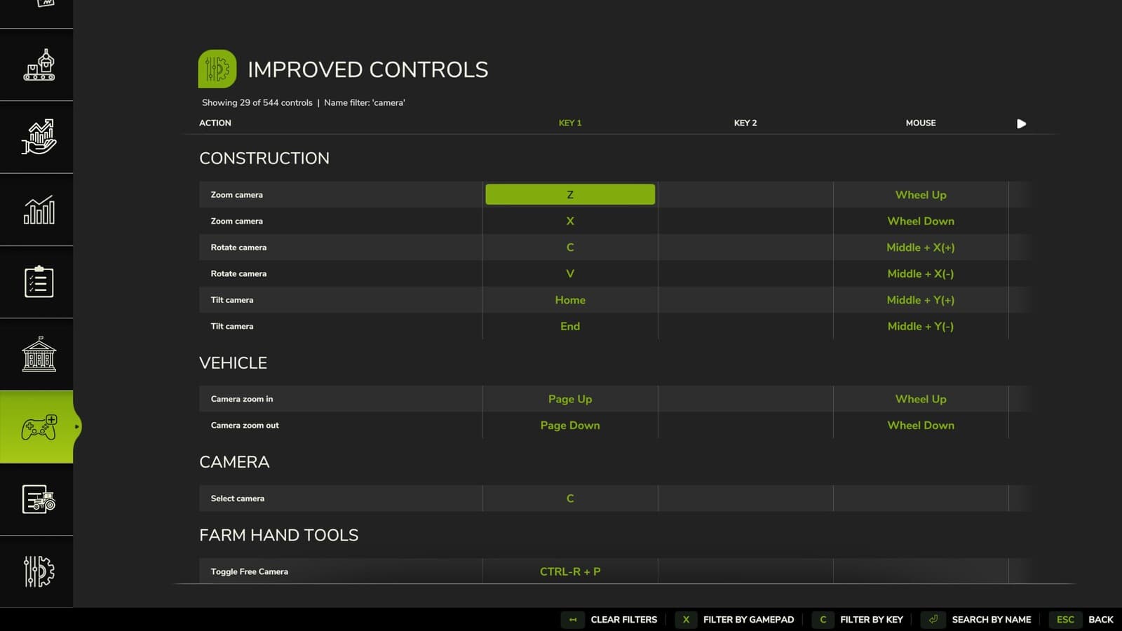 Improved Controls Menu