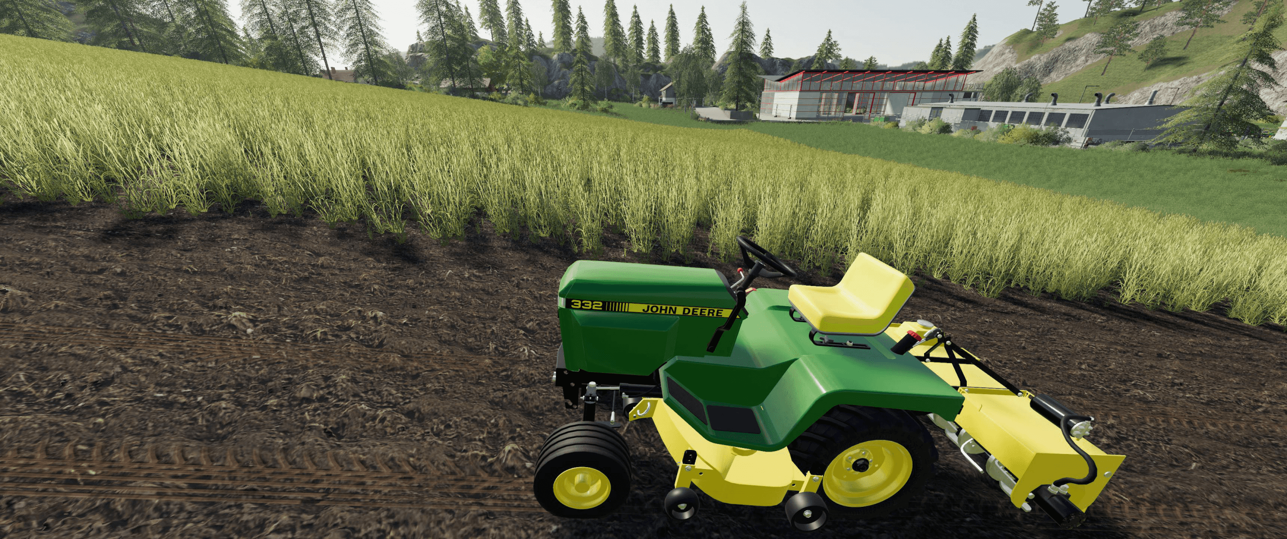JOHN DEERE 332 LAWN TRACTOR WITH LAWN MOWER AND GARDEN 4