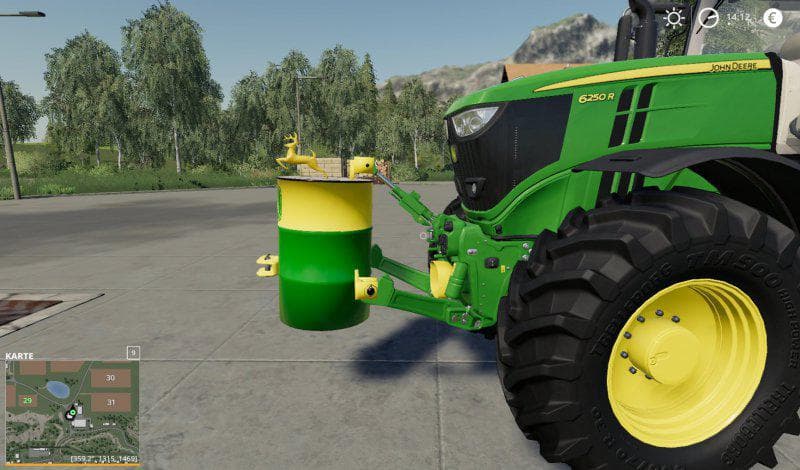 JOHN DEERE BARREL WEIGHT 750KG 3