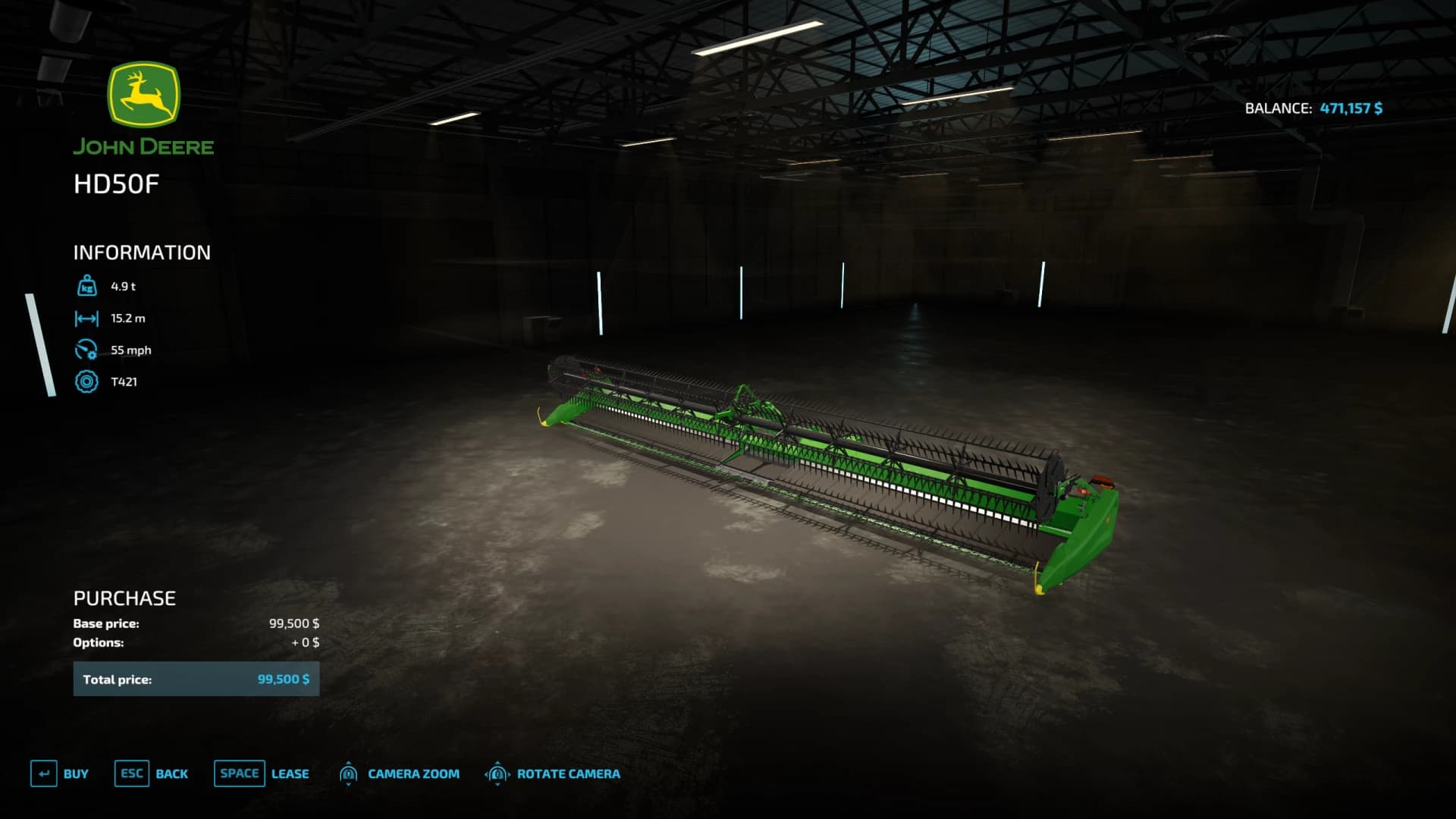 JOHN DEERE HS + HEADER