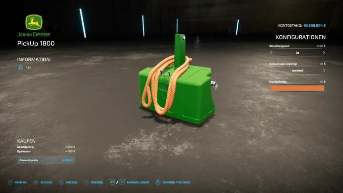 JOHN DEERE PICKUP WEIGHTS