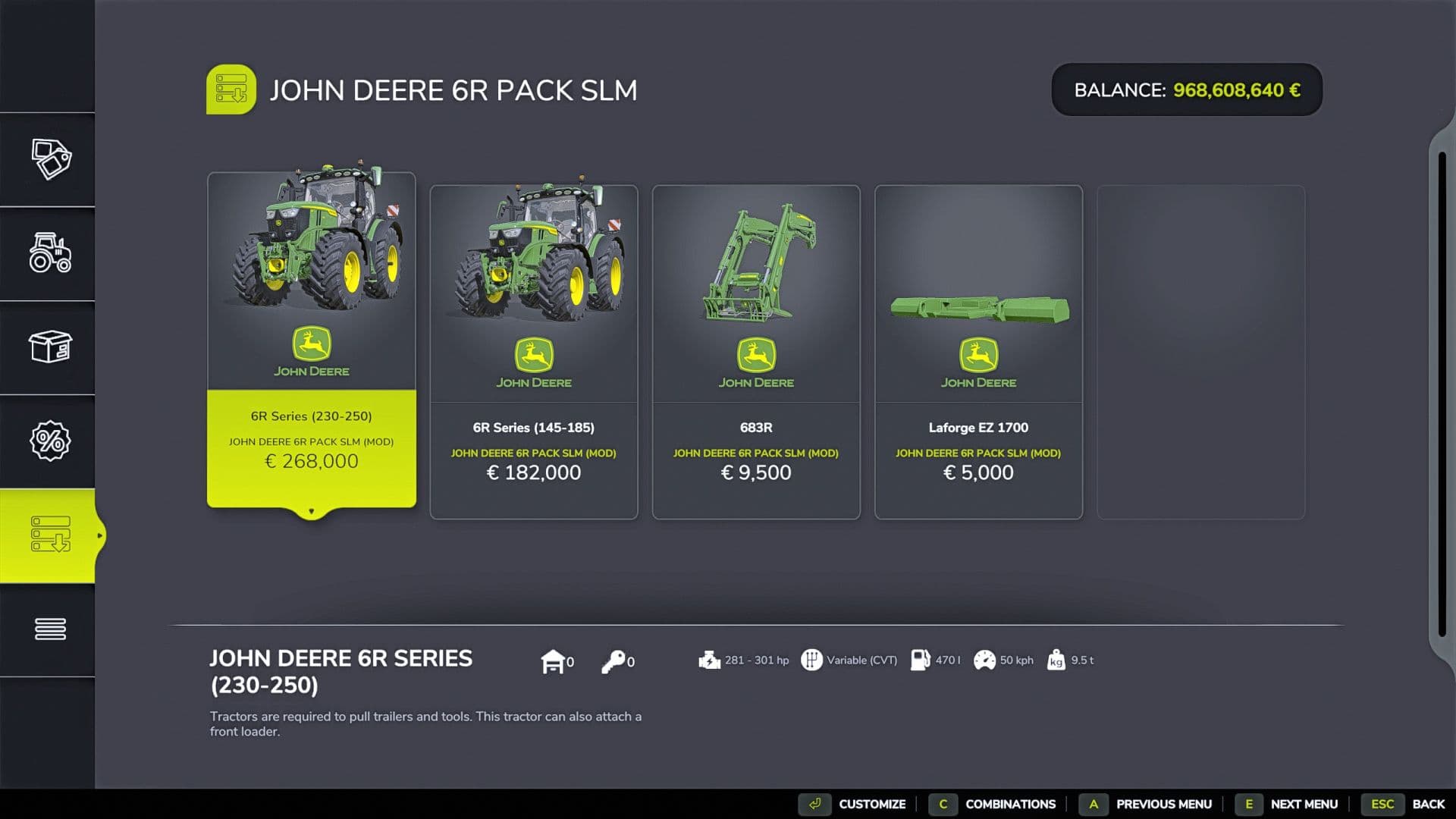John deere 6R Pack SLM 4