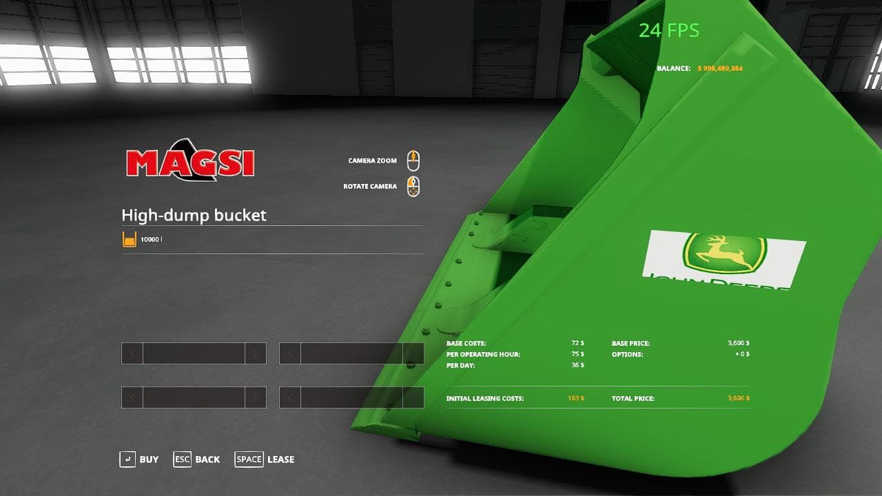 JOHN DEERE LOADER BUCKET 4