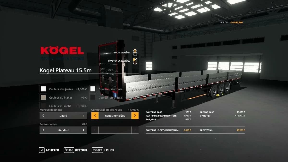 KOGEL 51FT PLATFORM SEMITRAILER (AUTOLOAD)
