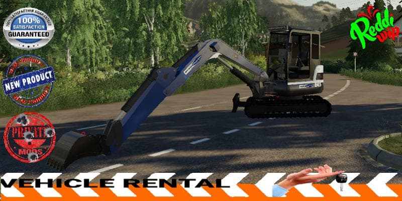 MINI EXCAVATOR BLEU BLANC 3