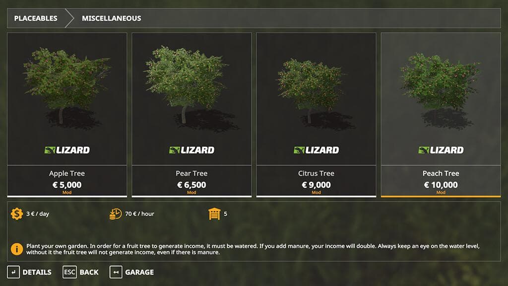 PLACEABLE FRUIT TREES PACK