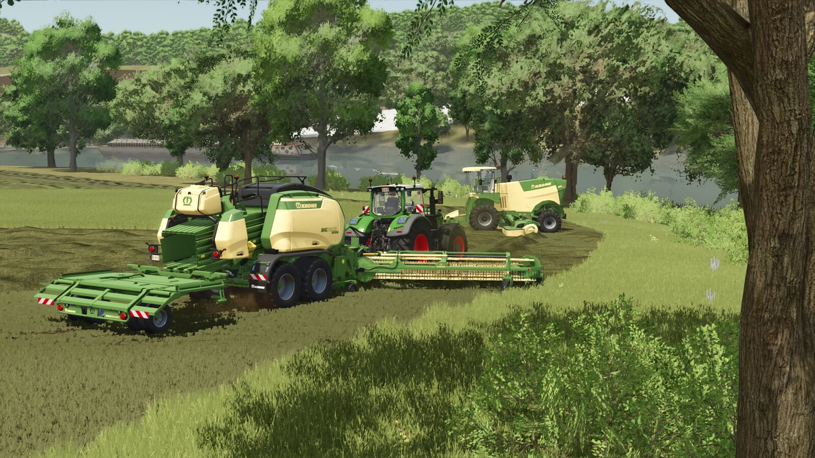 Pack Of Balers With Windrower 4