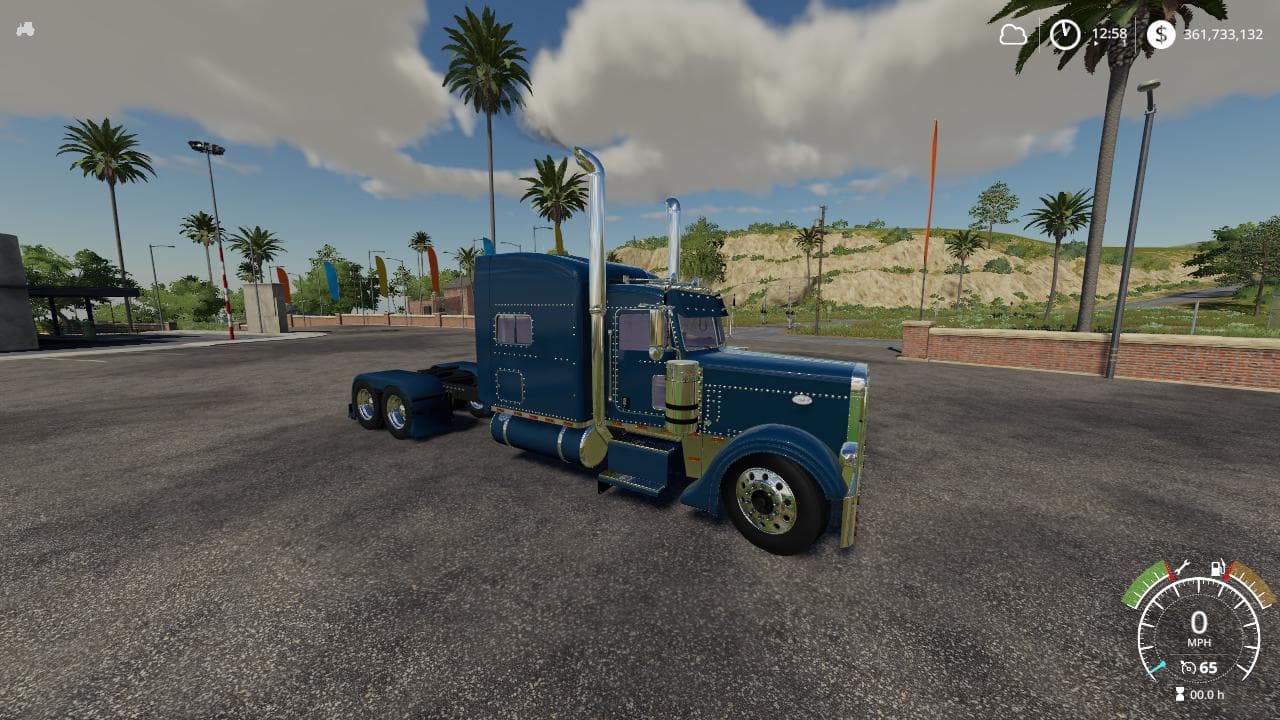 Peterbilt 379 Blue Red Green 4