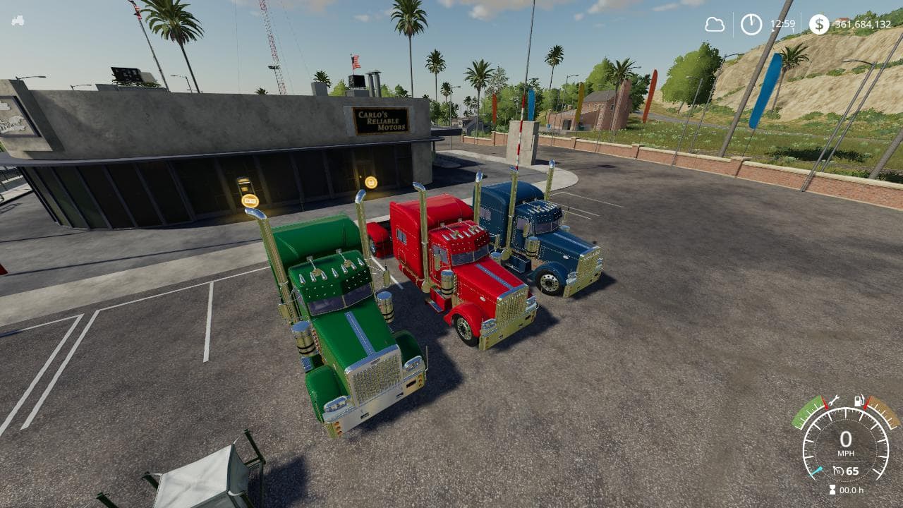 Peterbilt 379 Blue Red Green