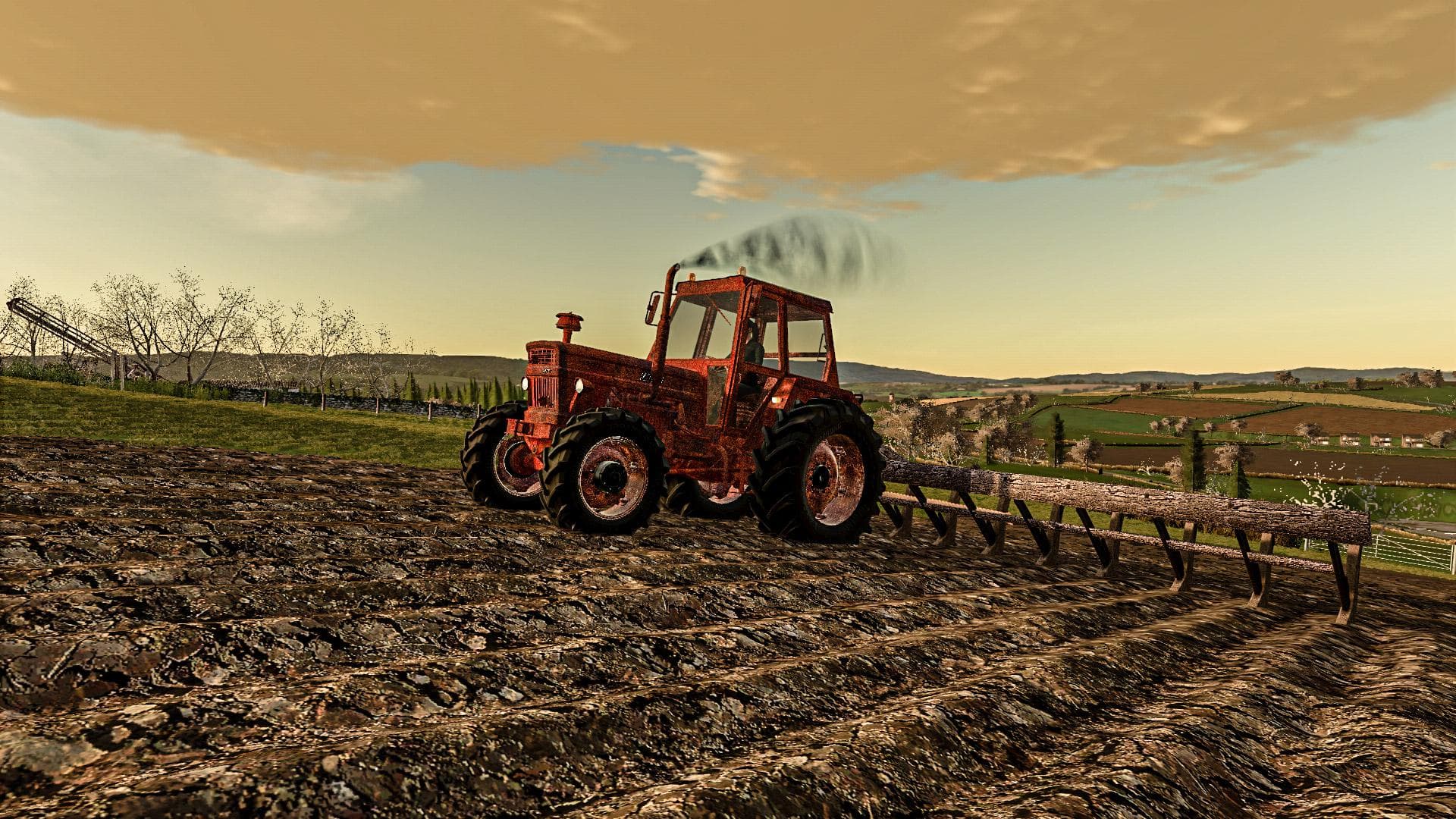 RUSTY TRACTOR WITH OLD PLOW 4