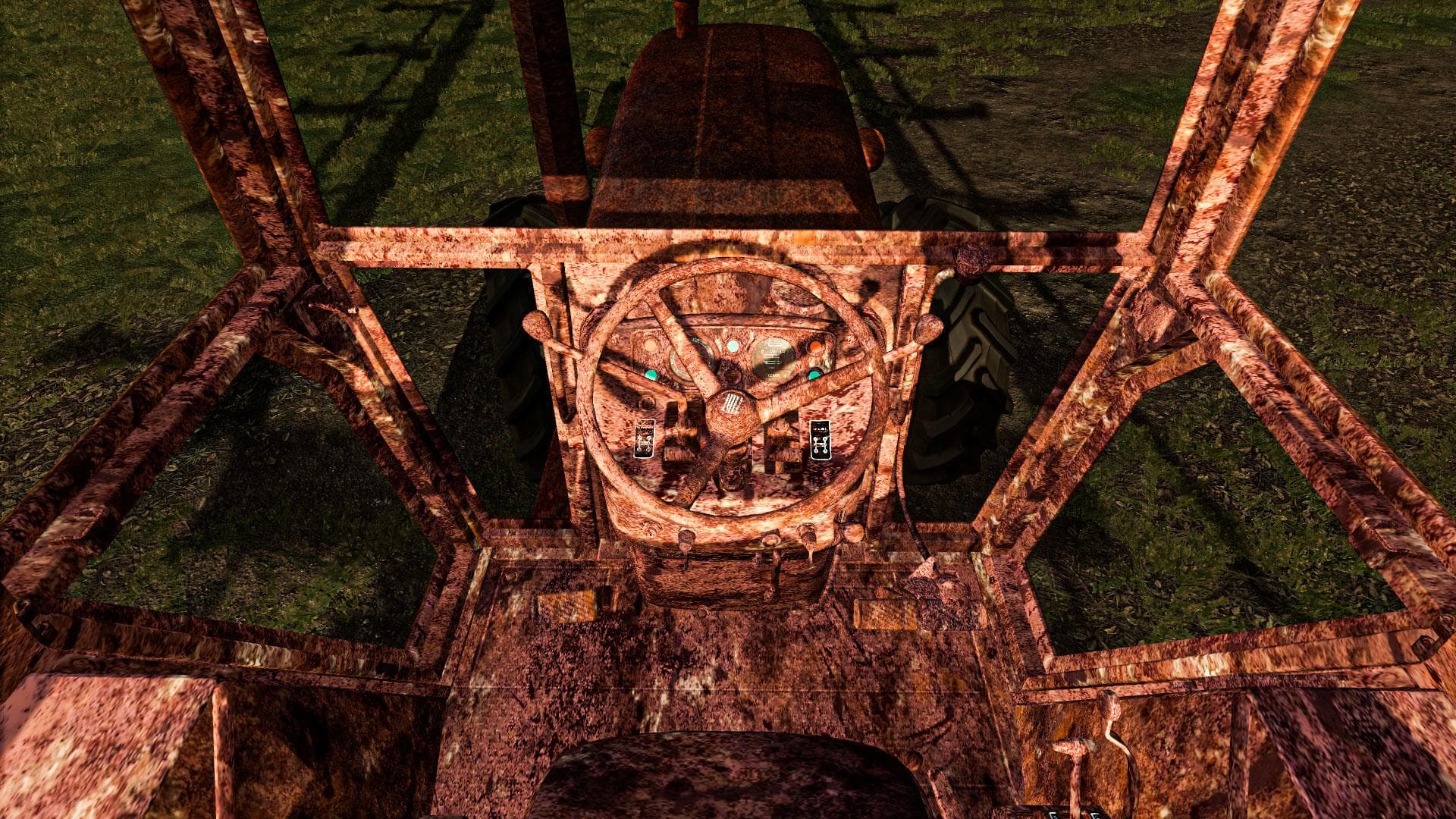 RUSTY TRACTOR WITH OLD PLOW 2