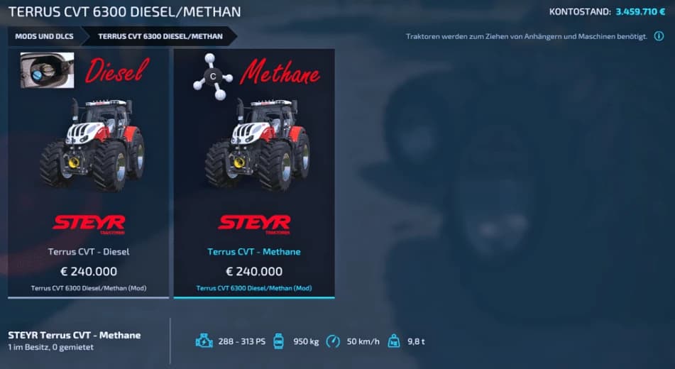 STEYR TERRUS CVT 6300 DIESEL/METHAN 4