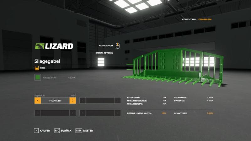 Silage fork with capacity selection and color choice 5