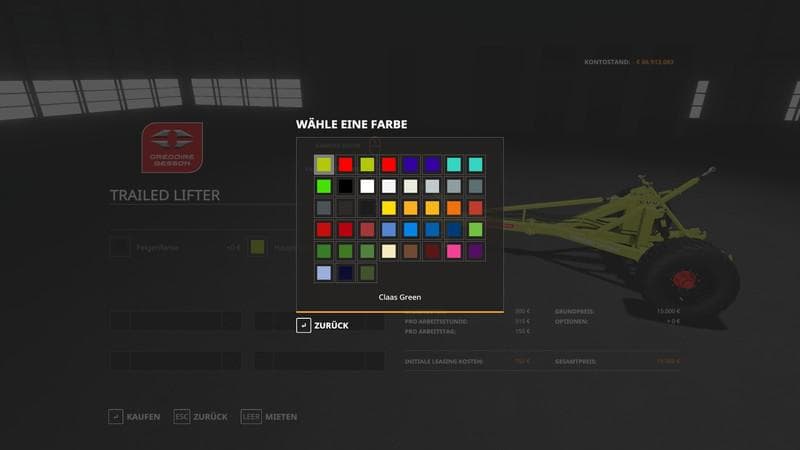 Trailed Lifter color change