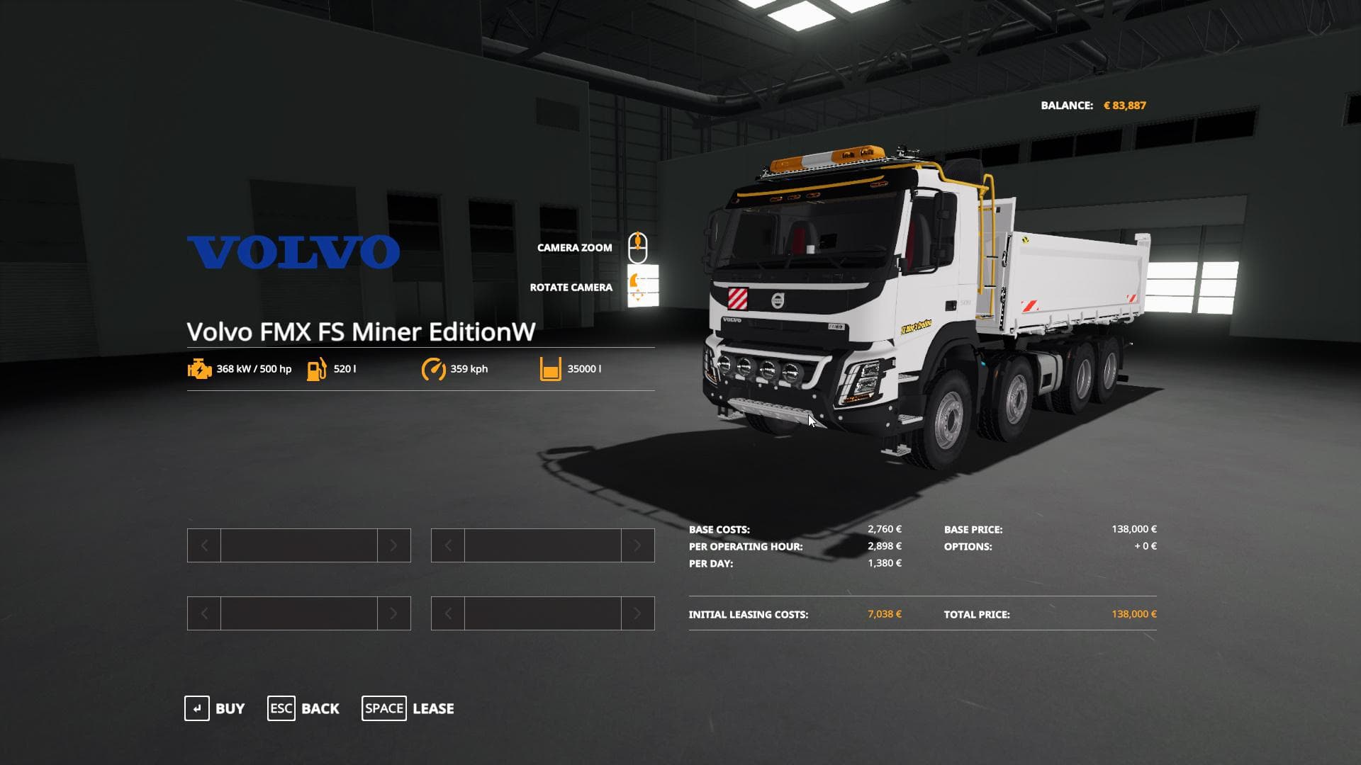 VOLVO FMX 8X4 FS MINER'S WHITE EDIITON