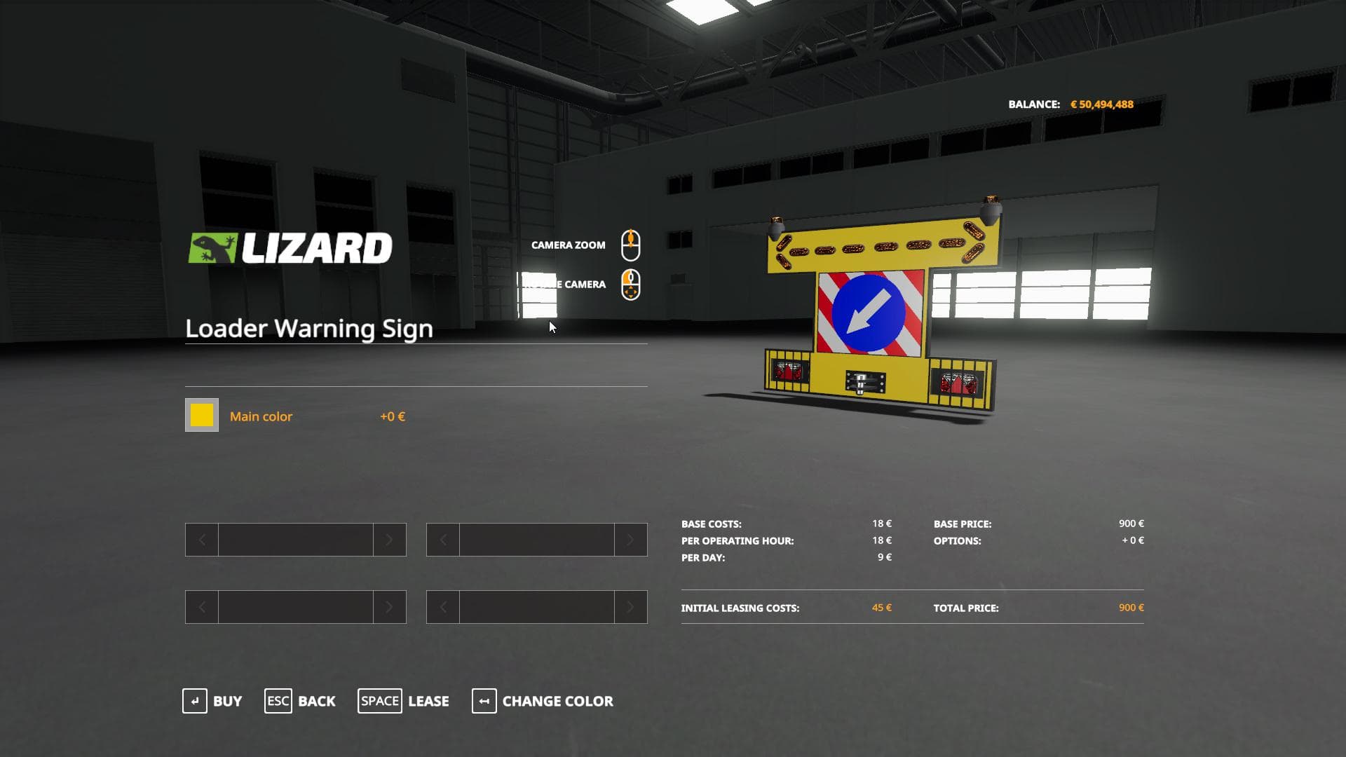WHEEL LOADER WARNING SIGN 2
