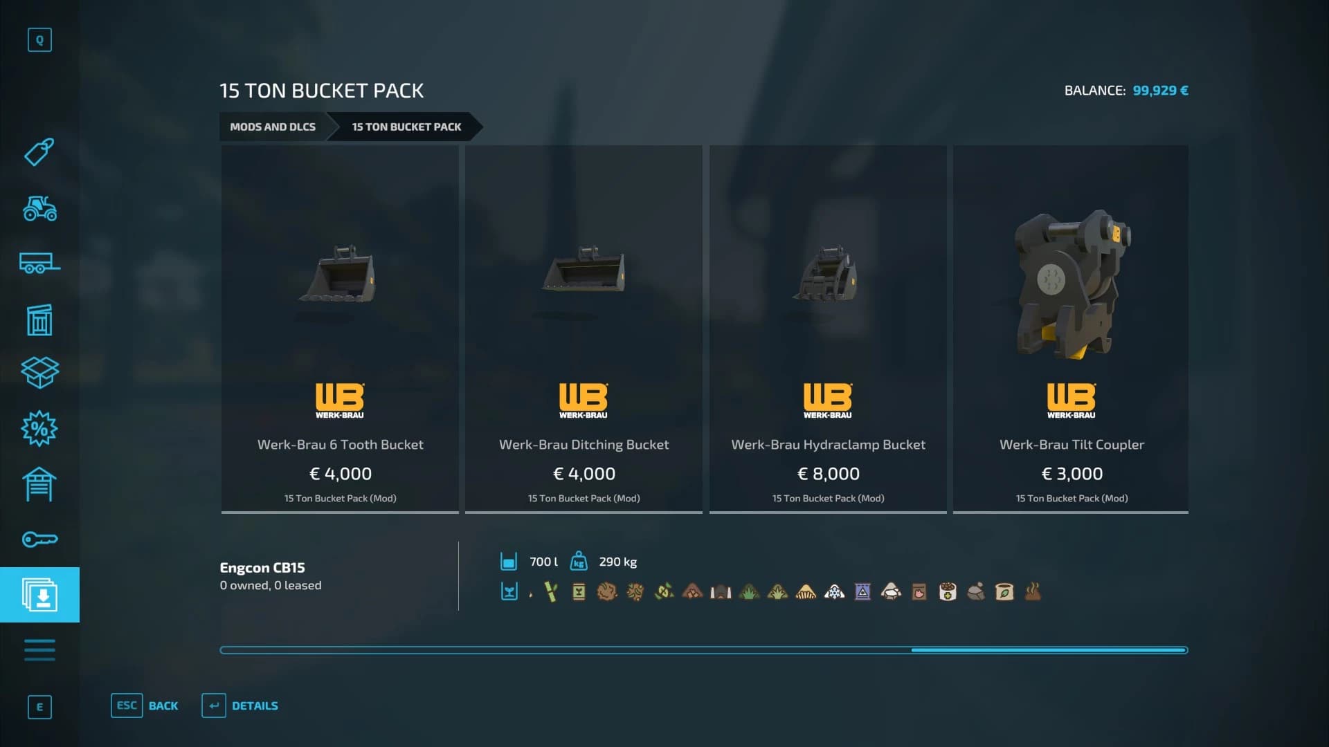 15 TON BUCKET PACK