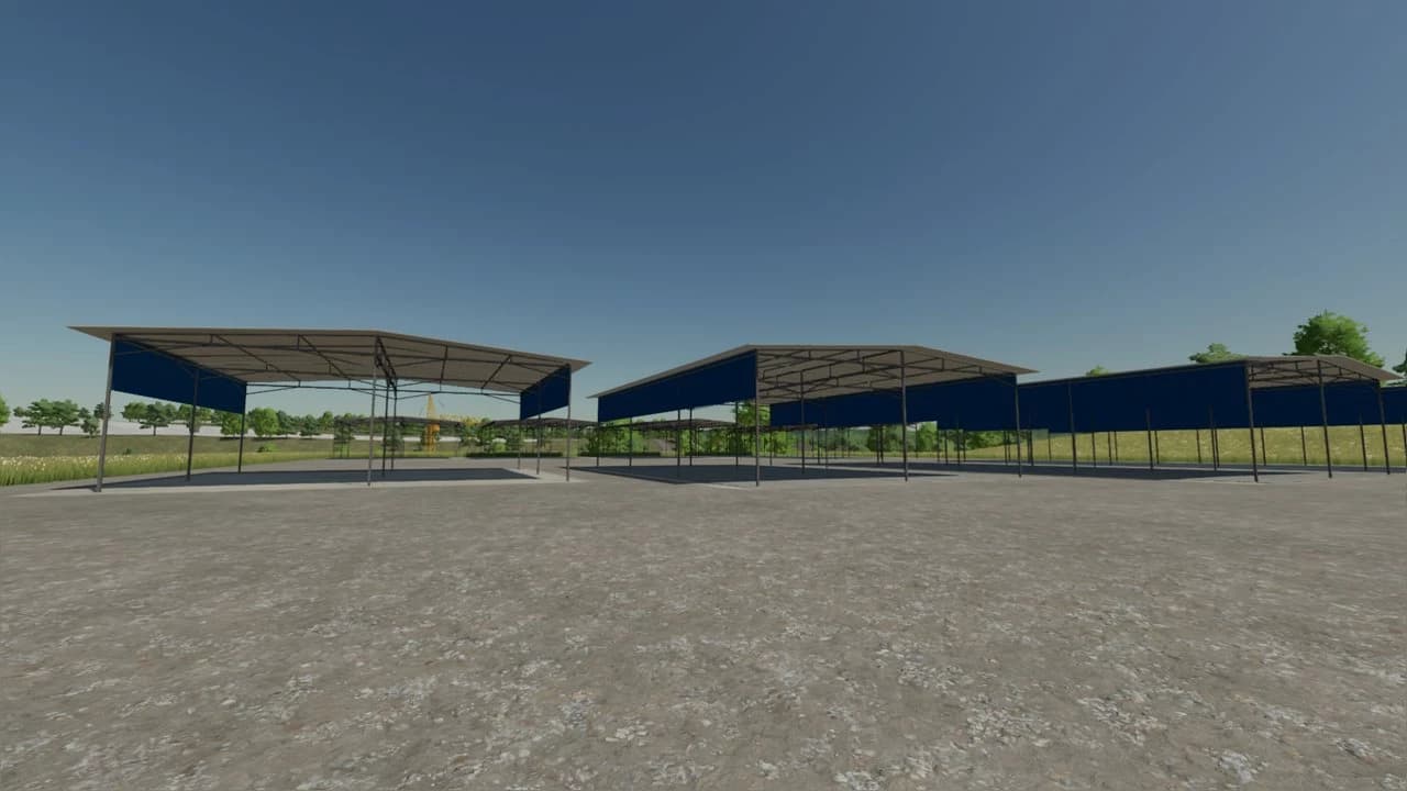 A SET OF METAL HANGARS/WAREHOUSES 2
