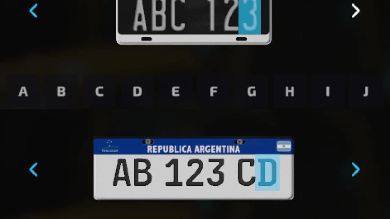 ARGENTINE LICENSE PLATES 1994/2016 4