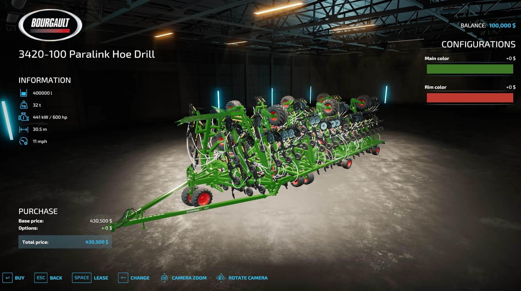 Bourgault 3320-76 Paralink Hoe Drill + 7950 Air Cart
