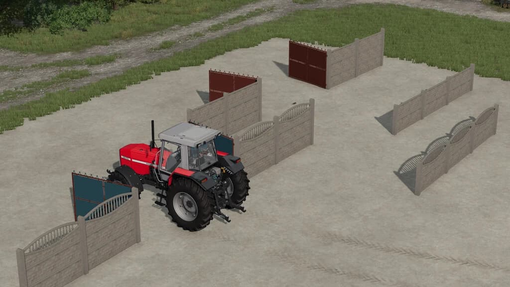 CONCRETE FENCE WITH GATES 3