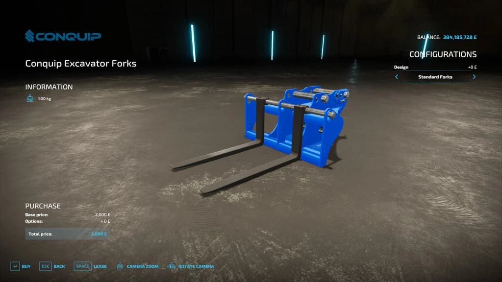 CONQUIP EXCAVATOR FORKS 4
