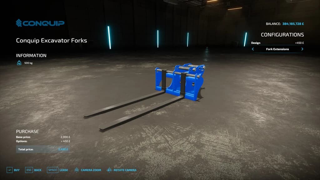 CONQUIP EXCAVATOR FORKS 2