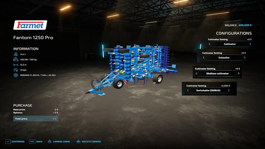 CULTIVATOR SETTINGS 5
