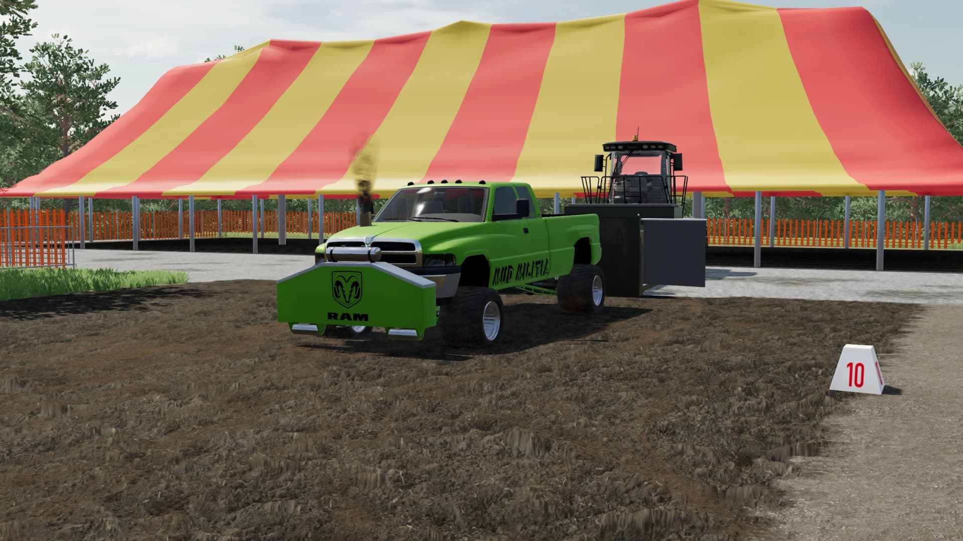 DODGE PULLING TRUCK 5