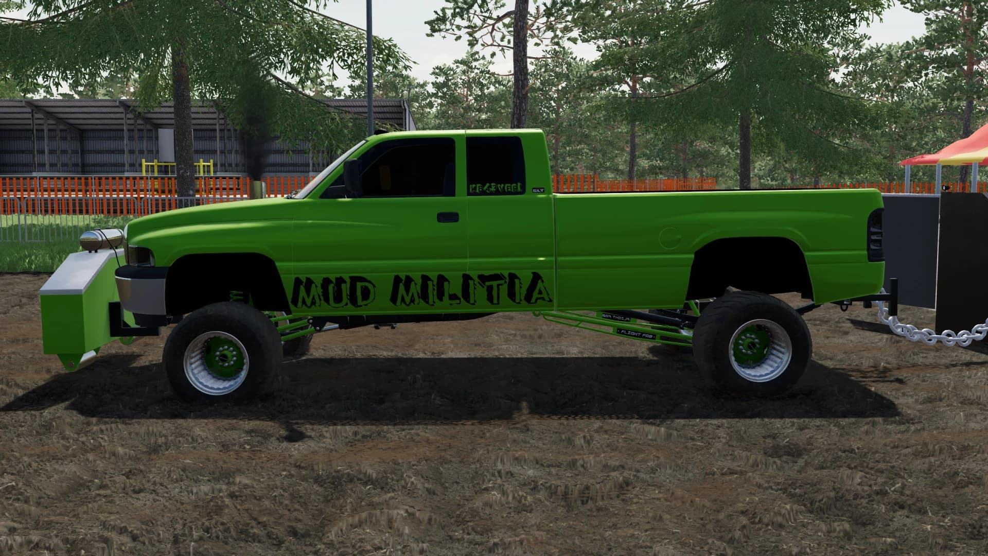 DODGE PULLING TRUCK 4